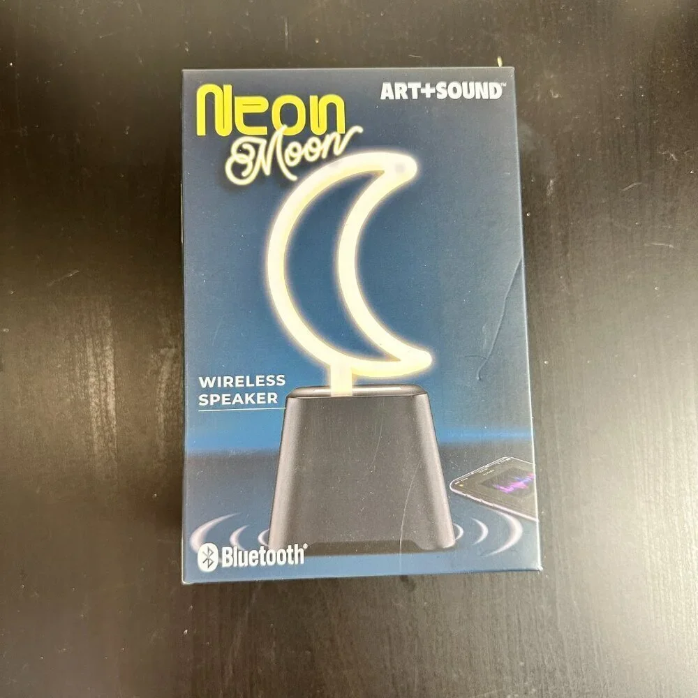 NEON MOON Wireless Bluetooth Speaker Neon Art Crescent Moon New NIB